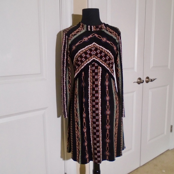 FREE PEOPLE 'Stella' Black Knit Mini Dress XS/S - Picture 3 of 9